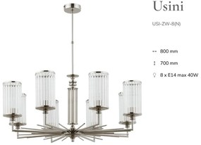 Candelabru 8 brate elegant design clasic Usini