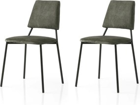 Set 2 scaune LIMA 4553 V2, gri inchis/negru, stofa catifelata/metal, 4