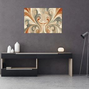 Tablou - Vârtejuri în culori pământii (90x60 cm)