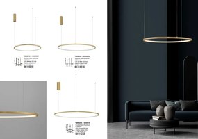 Lustra LED suspendata design modern circular TARQUIN D-80cm aurie