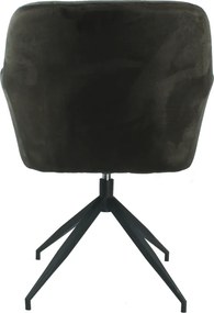 Scaun pivotant, ţesătură de catifea maro/negru, VELEZA NEW
