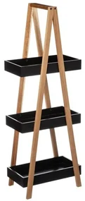 Etajera 3 polite 5Five Lea black, bambus, 30 x 18,5 x 82 cm
