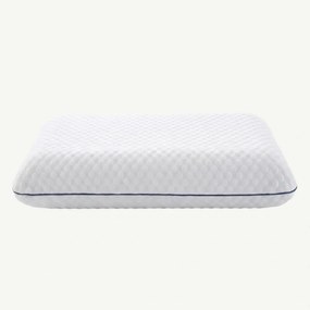 Perna ortopedica cervicala memory foam cu gel AERO-SAN, 60x44x11 cm, Alb