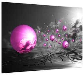 Tablou pe sticlă bilelor roz (70x50 cm)