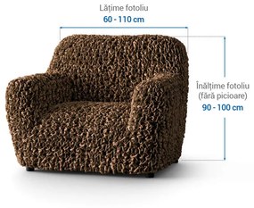 Huse bielastice VELVET maro fotoliu (l. 60 - 110 cm)