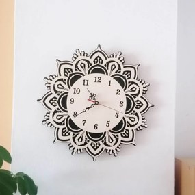 SENTOP | Ceas modern din lemn cu design floral | USVIT