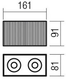 Redo 01-3411 - Spot aplicat DELPHI, 2xGU10/7W/230V, 16,1x8,1 cm, auriu