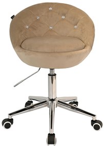 HR948K Scaun Latte din Catifea cu Bază Cromata