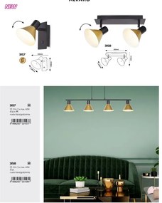 Aplica cu spot directionabil design modern Alvaro negru, auriu