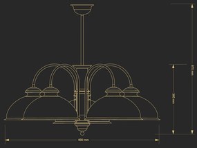 Lustra design clasic realizata manual Lido, 5L