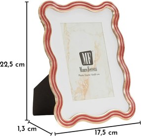 Ramă foto roșie/aurie cu picior de susținere din metal/din sticlă 17,5x22,5 cm Elizabeth – Mauro Ferretti