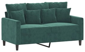 359295 vidaXL Canapea cu 2 locuri, verde închis, 120 cm, catifea