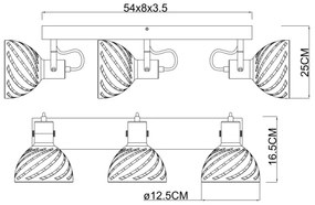 Spot MORI 3xE27/40W/230V Globo 54661-3