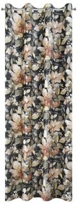 Draperie decorativă cu inele bej, opace, cu motiv floral Lungime: 250 cm