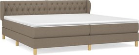 vidaXL Pat box spring cu saltea, gri taupe, 200x200 cm, textil