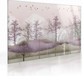 Tablou pe sticlă cu pădure (70x50 cm)