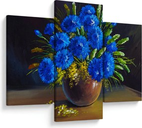 Tablou - Flori albastre în vază (90x60 cm)