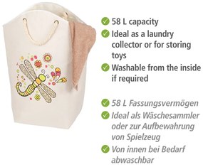 Coș de rufe din material textil 58 l Rollin'Art Libelle – Wenko