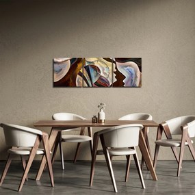Tablou - Abstractizarea capetelor (cu ceas) (90x30 cm)