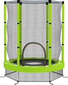 AIYAPLAY Trambulină pentru Copii 3-6 Ani cu Plasă de Siguranță, Փ140x190 cm, Verde | Aosom Romania