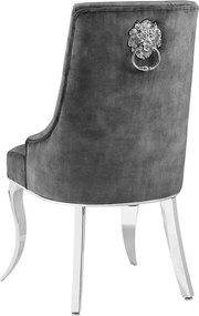 Set 2 scaune stil baroc Modern Barock, gri/ argintiu