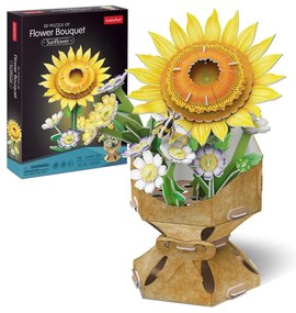 BUCHET DE FLORI 3D FLOAREA SOARELUI 102 PIESE - CUBIC FUN (CUW3303h)