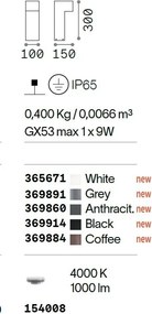 Stalp iluminat exterior IP65 SIRIO PT1 H30 GRIGIO