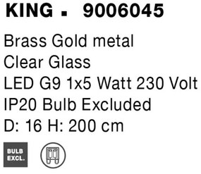 Pendul modern design decorativ KING auriu D-16cm