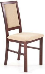Scaun SYLWEK BIS, bej/nuc inchis, stofa clasica/lemn de fag, 44x53x94