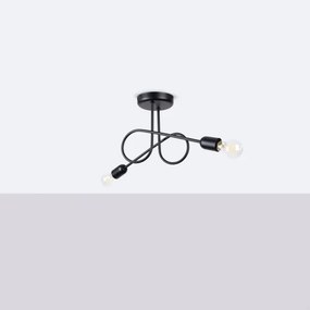 Lustră aplicată Sollux SL.1472 LOOP 2xE27/15W/230V negru