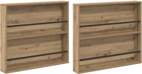 vidaXL Raft pentru reviste 2 pcs Stejar Artizanal 80 x 12 x 70 cm