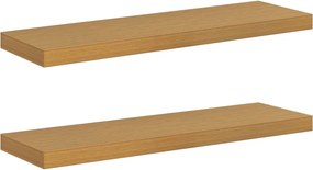 vidaXL Raft de perete 2 pcs Bej 90 x 23,5 x 4 cm Lemn compozit