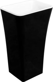 Lavoar pe pardoseala Besco Assos negru cu alb 50x40 cm
