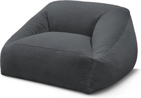 Fotoliu bean bag gri închis cu tapițerie din blană artificială Lilibet – Bobochic Paris