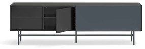 Comodă TV neagră-gri antracit 180x56 cm Nube – Teulat