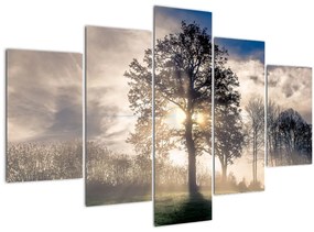 Tablou cu copac în ceață (150x105 cm)
