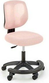 Scaun birou copii NANI, roz/negru, stofa/plasa, 52x56x85-95 cm