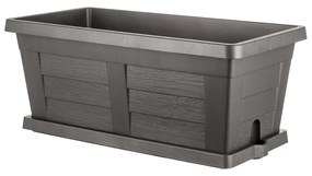 Jardinieră cu volum mare Bama Legno antracit, 60 x 30 x 25 cm