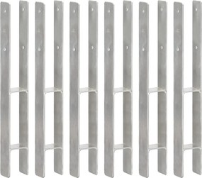 vidaXL Ancore de gard, 6 buc., argintiu, 7x6x60 cm, oțel galvanizat