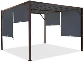 Santorini 3 x 3 m pergolă de terasă din metal maro antracit Santorini 3 x 3 m Garden Point