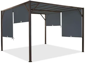 Santorini 3 x 3 m pergolă de terasă din metal maro antracit Santorini 3 x 3 m Garden Point
