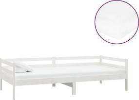 vidaXL Pat de zi cu saltea, 90x200 cm, lemn masiv de pin