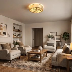 Brilagi - Plafonieră Tiffany din vitralii IVORY, 3xE27/60W/230V, Ø 40 cm