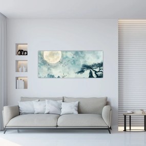 Tablou - Pictură cu lună plină (120x50 cm)