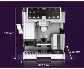 Espressor automat Ninja Luxe Café Pro TES701EU 3 în 1, 1650W, 15 bar, Boabe de cafea 250 g, 2 l, Barista Assist, 5 setări pentru spuma, 9 tipuri de espresso, Inox