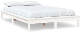820557 vidaXL Cadru de pat Super King, alb, 180x200 cm, lemn masiv de pin