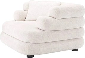 Fotoliu design LUX cu spatar rotunjit Malaga, Lyssa off-white