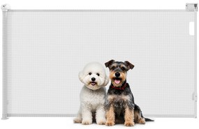 PawHut Gard Extensibil pentru Câini 0-144cm cu Blocare Automată, Alb | Aosom Romania