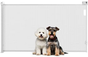 PawHut Gard Extensibil pentru Câini 0-144cm cu Blocare Automată, Alb | Aosom Romania