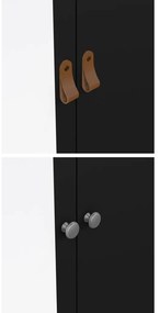 Dulap pentru haine Real cu o oglindă, negru